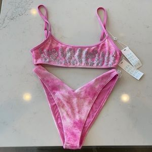 Pink Terry Rhinestone Frankies Bikini